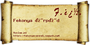 Fekonya Árpád névjegykártya