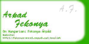 arpad fekonya business card